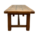 French Artisan Oak and Tile Coffee Table