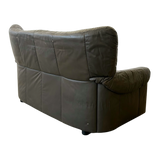 High Back Espresso Leather Sofa