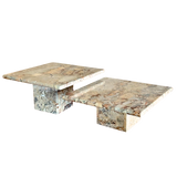 Pair of Italian Breccia Marble Nesting Tables