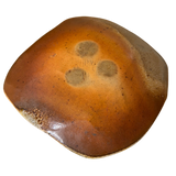 Square Studio Ceramic Dish in Brown and Ochre Glaze