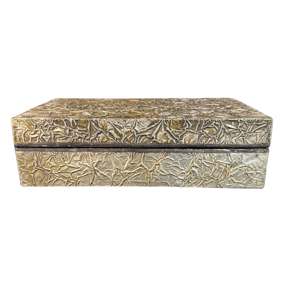 Large Brutalist Metal Lidded Box