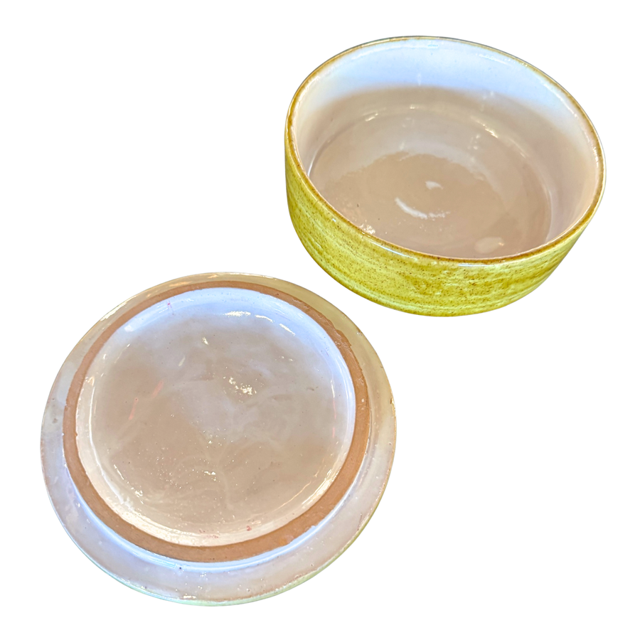 Golden Ochre Ceramic Lidded Jar