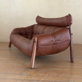 Tufted Cognac Leather MP-81 Sofa by Percival Lafer, 1970s.
