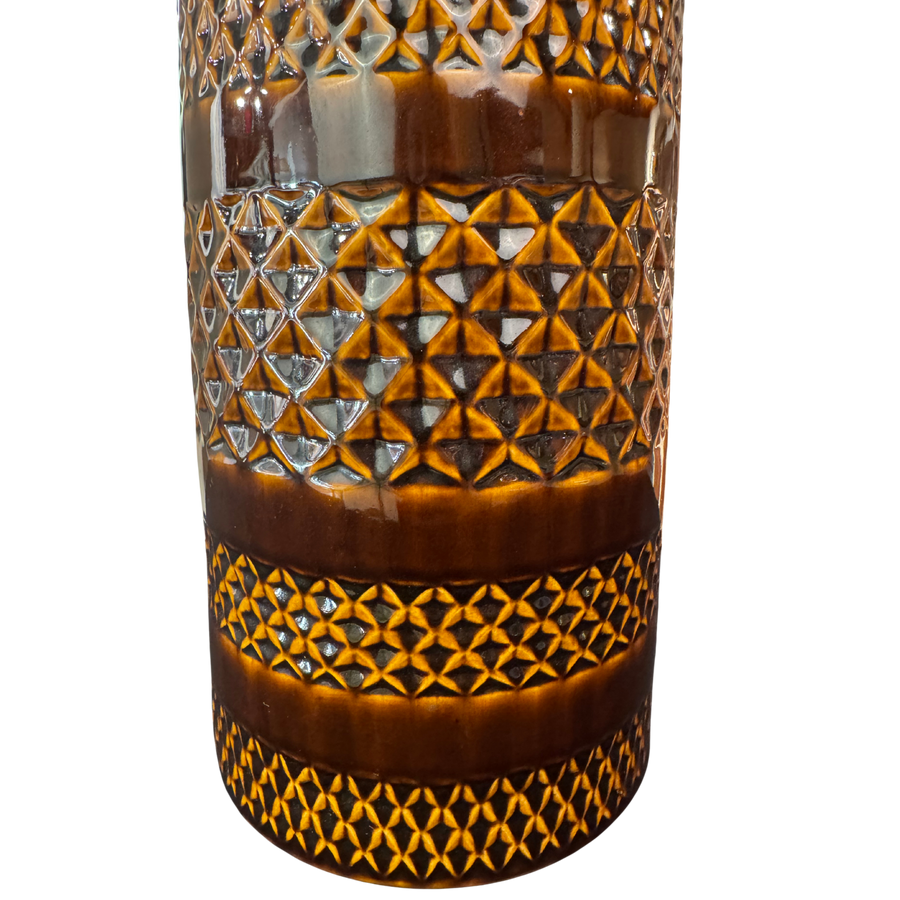 Caramel Grid Ceramic Table Lamps