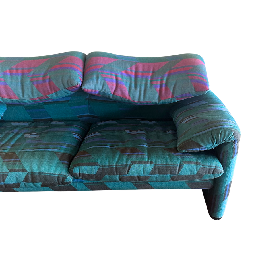 Patterned Maralunga Loveseat by Vico Magistretti