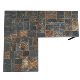 Pair of Modular Slate Tiled Coffee Tables with Iron Base