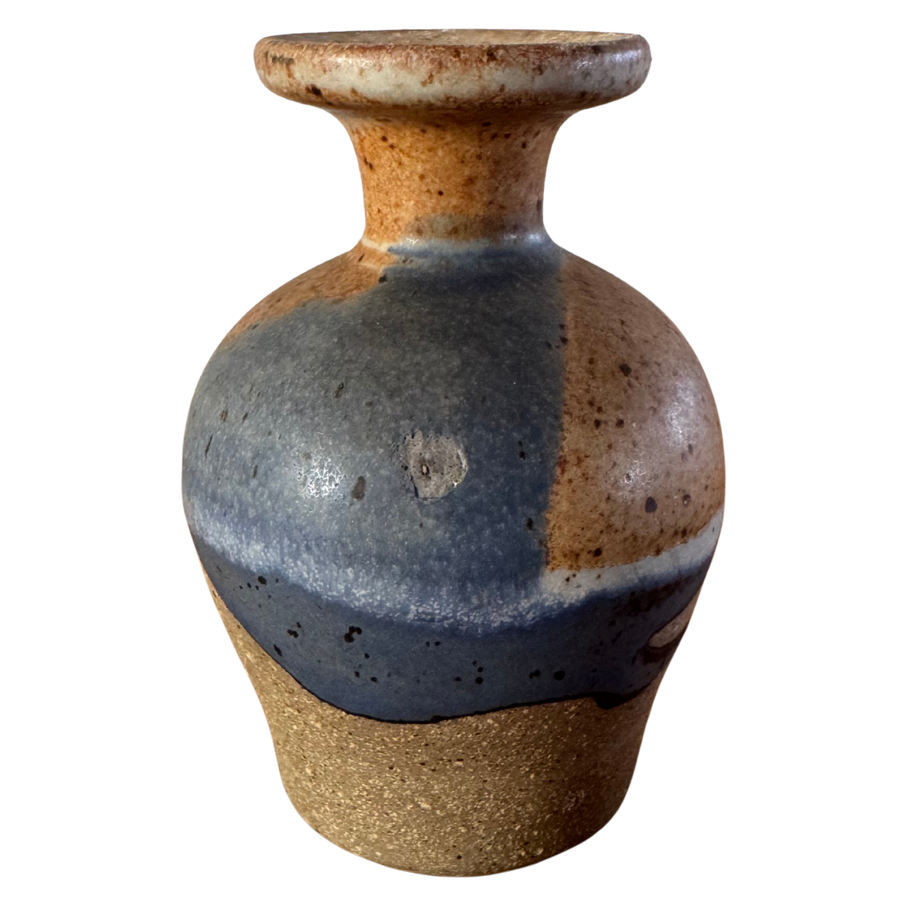 Studio Ceramic Vase in Blue Gradient Glaze