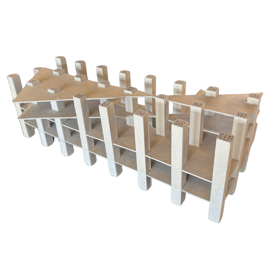 Vintage Architectural Paper Model Sculpture
