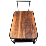 Mid Century Iron and Walnut Bar Cart