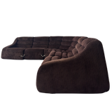 5 Piece Chocolate Corduroy Modular Sectional