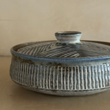 Studio Pottery Blue Accent Casserole Dish