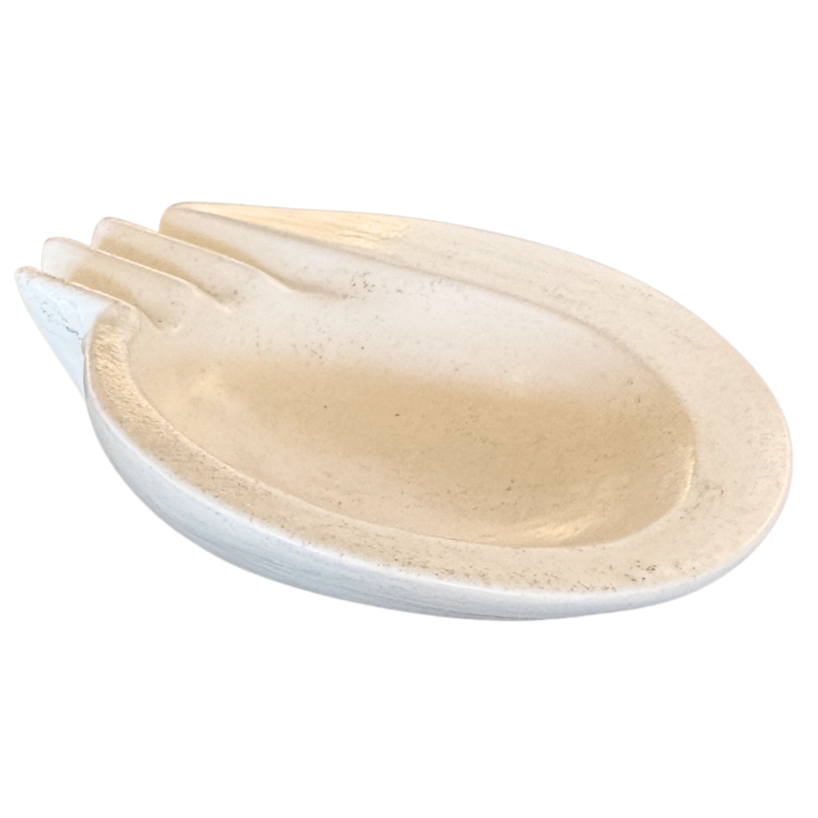Sculpted Cream Speckle Ceramic Ashtray