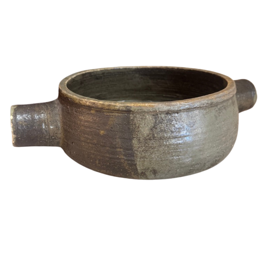 French Studio Ceramic Serving Bowl with Handles