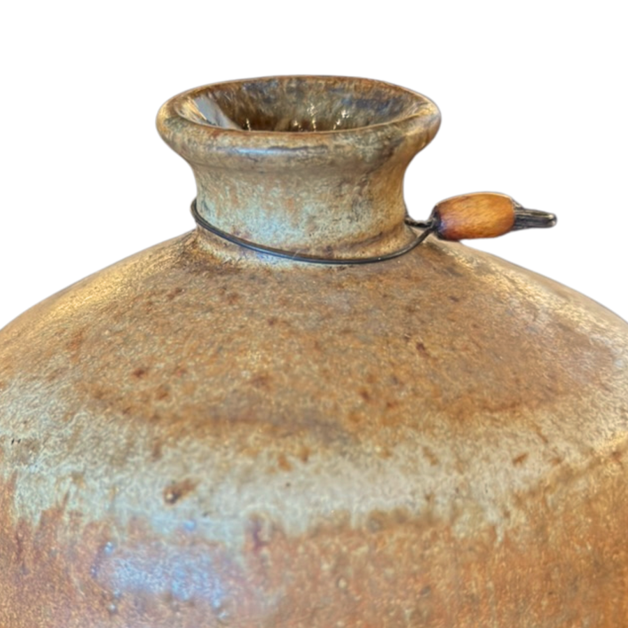 Small Brown Glazed Ceramic Vessel
