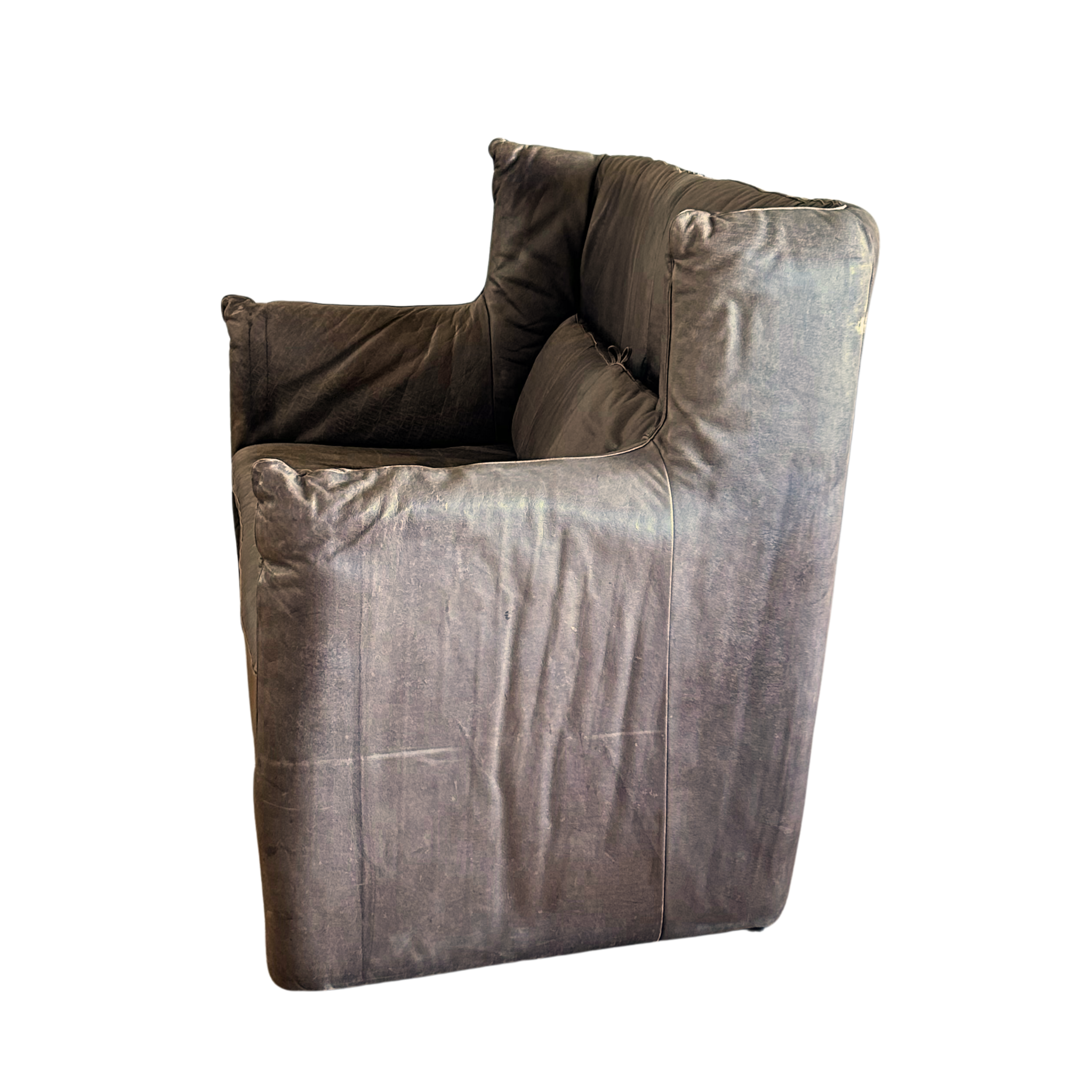 Vintage Chocolate Leather High Back De Sede Loveseat