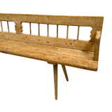 Antique Raw Pine Spindle Back Bench