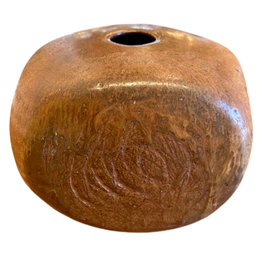 Squared Studio Vessel in Burnt Sienna Glaze