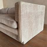 Tonal Striped Velvet Sofa by Milo Baughman