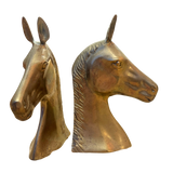 Pair of Brass Horse Head Bookends
