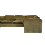 5 Piece Milo Baughman Sectional in Deep Ochre Velvet