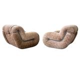 Pair of Camel Chenille 'Velasquez' Chairs by Mimo Padova, 1970s