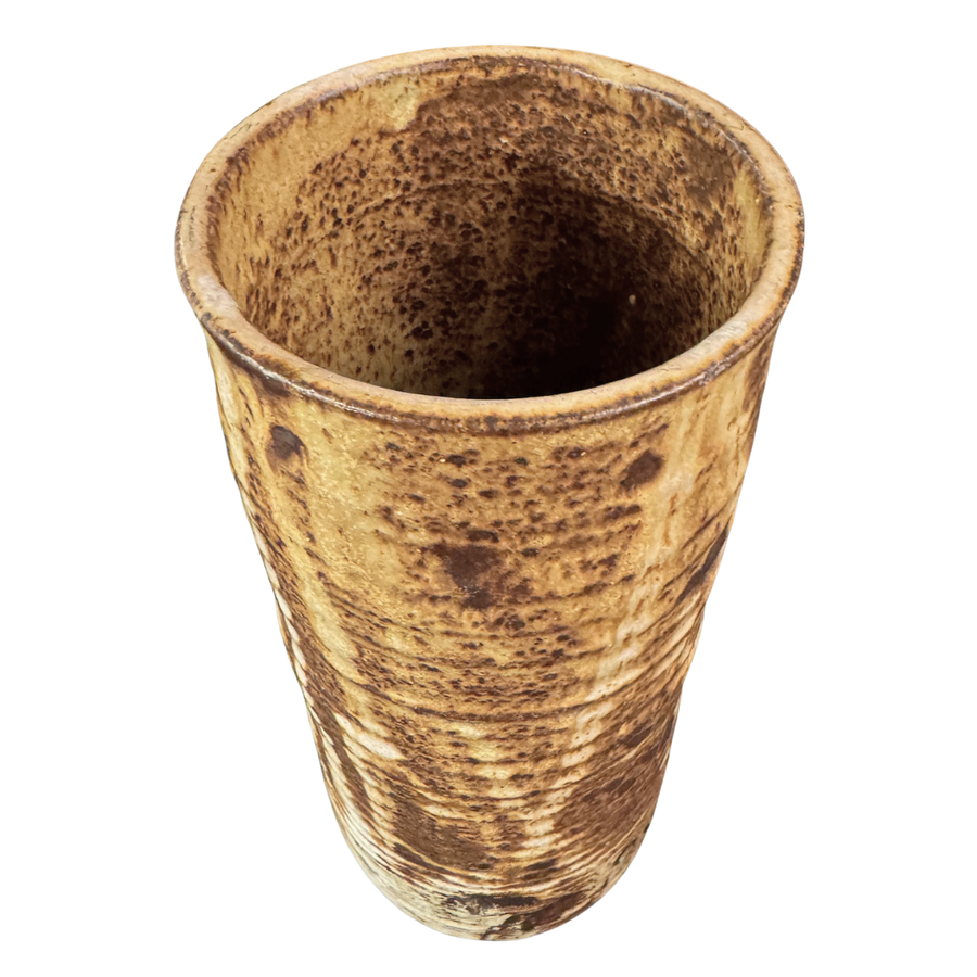 Textured Tan Ceramic Vase