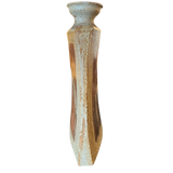 Large Square Ceramic Vase with Abstract Leaf Motif