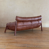 Tufted Cognac Leather MP-81 Sofa by Percival Lafer, 1970s