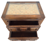 Pair of Brutalist Oak and Cork Nightstands, 1970s