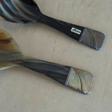 Italian Horn & Silverplate Salad Servers by Arca