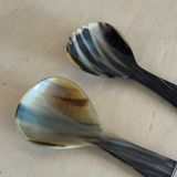 Italian Horn & Silverplate Salad Servers by Arca