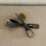 Italian Horn & Silverplate Salad Servers by Arca