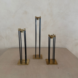 Trio of Metal and Brass Candle stick holders