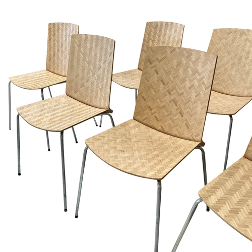 Set of 7 Woven Stacking Chairs