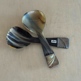 Italian Horn & Silverplate Salad Servers by Arca