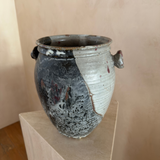 Contrast Glaze Studio Pottery Vase with Handles