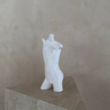White Plaster Lady Figure Sculpture