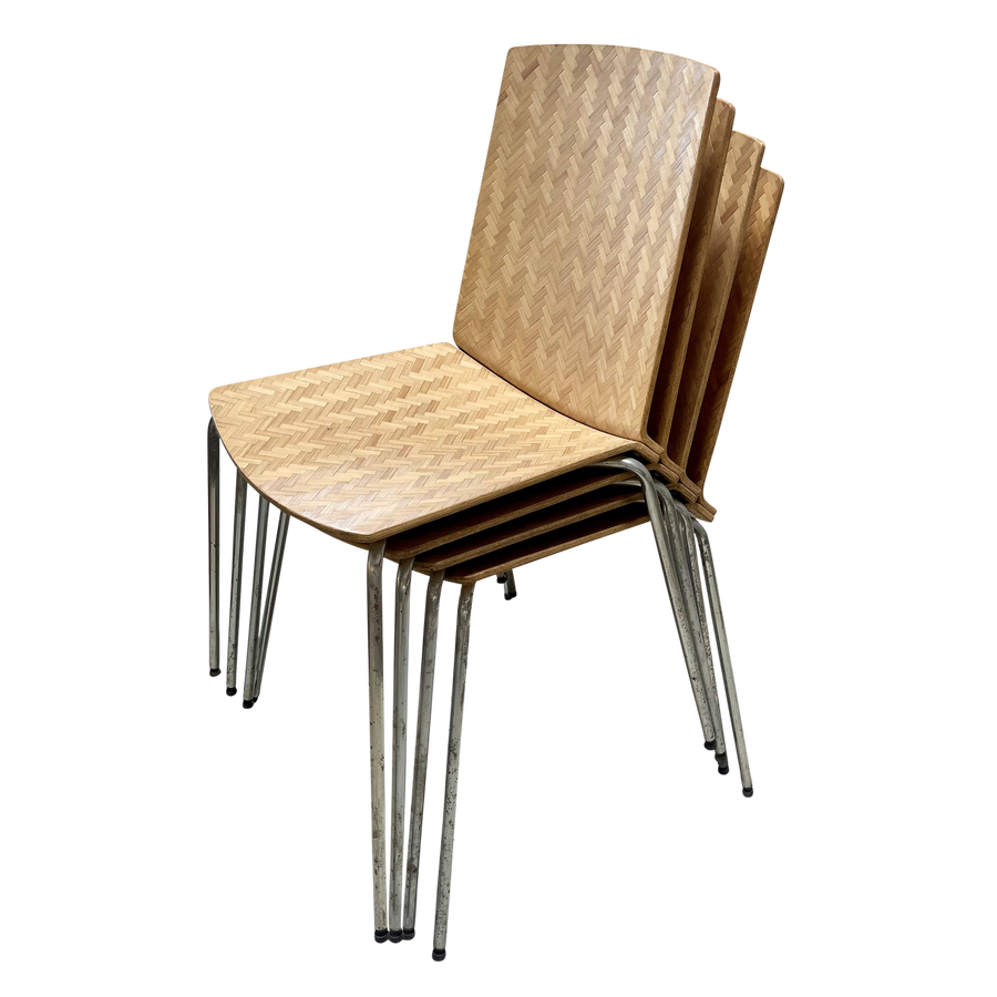 Set of 7 Woven Stacking Chairs