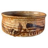 Marbled Studio Pottery Bowl in Brown and Cream