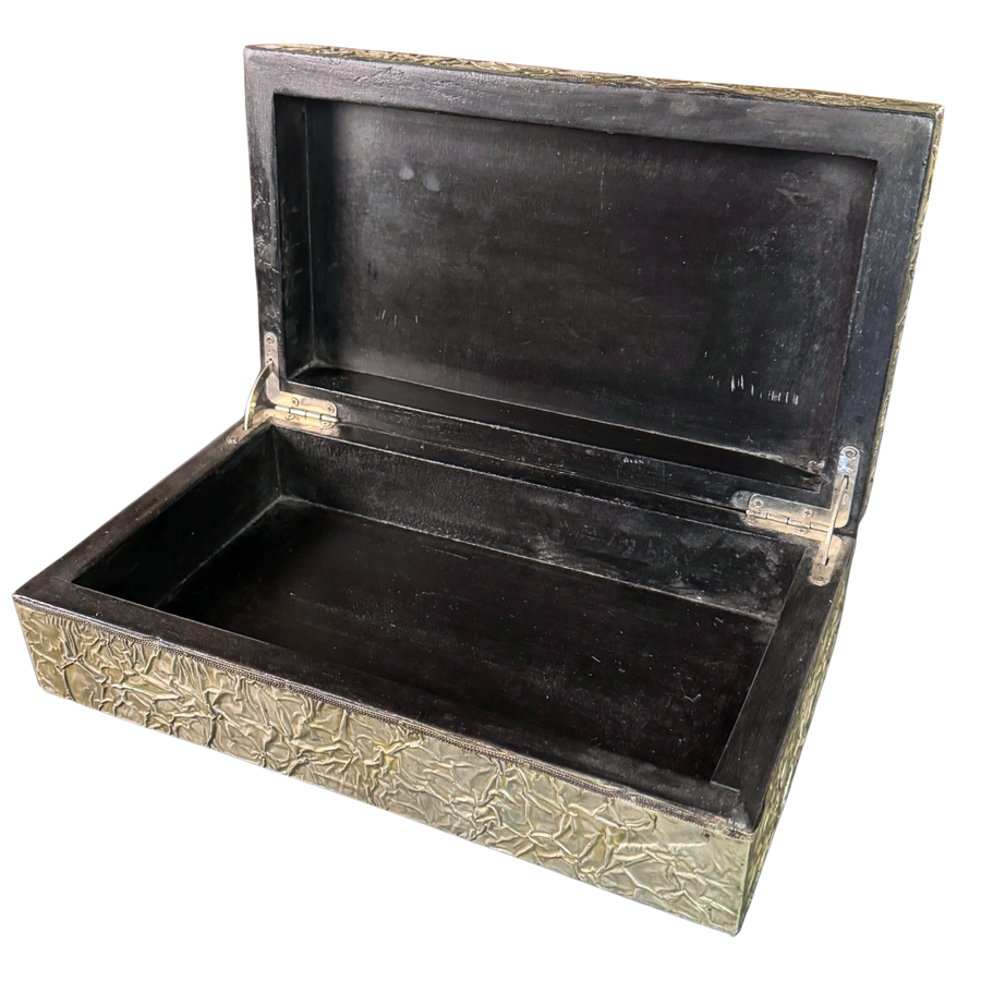 Large Brutalist Metal Lidded Box