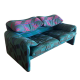 Patterned Maralunga Loveseat by Vico Magistretti