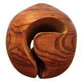 Carved Wood Sphere Sculpture