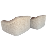 Pair of Postmodern Channeled Lounge Chairs