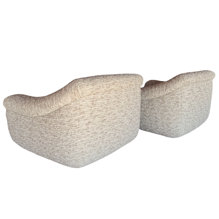 Pair of Postmodern Channeled Lounge Chairs