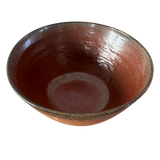 Studio Pottery Bowl in Terracotta and Green Glaze