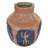 Brown and Indigo Studio Pottery Vase