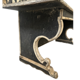 Painted Geometric Back Bench with Scroll Detail