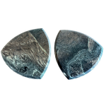 Pair of Vintage Triangular Textured Marble End Tables