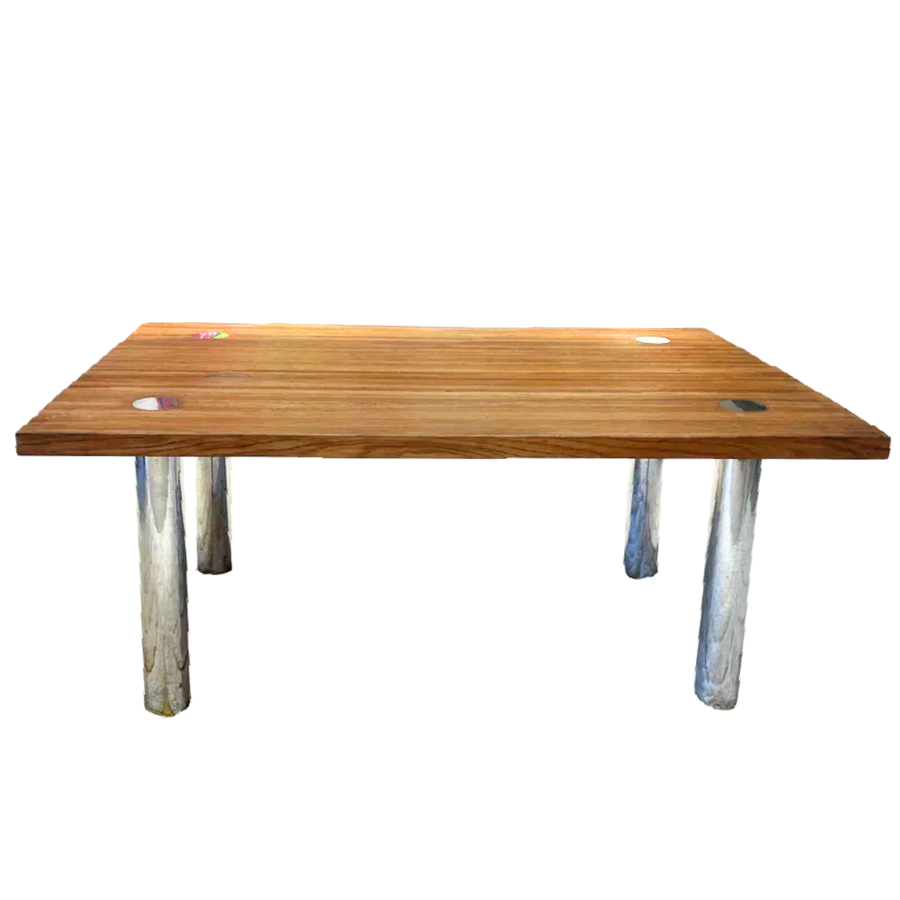 Chrome Leg Wood Desk