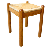 Pine and Woven Rush Seat Stool